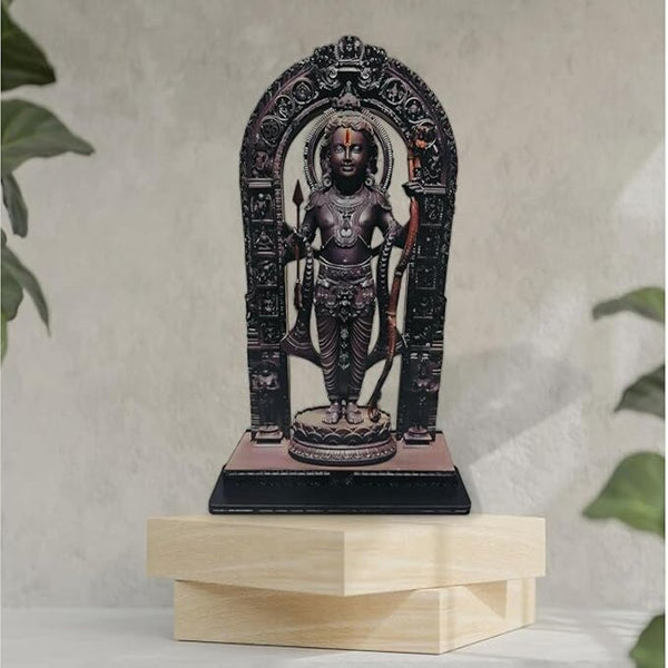 Ram Lalla 2D Murti Metal Statue (Black, 6.5 Inch Height)