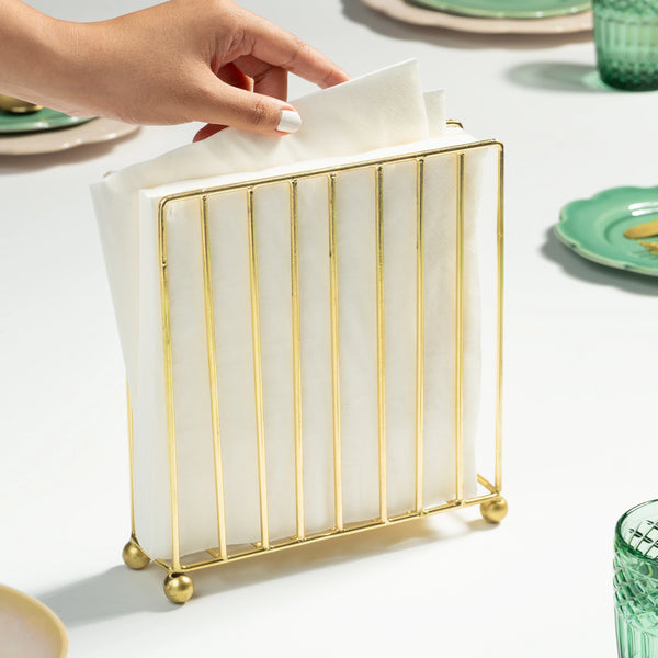 Luxe Touch: Gold Napkin Holder for Every Table